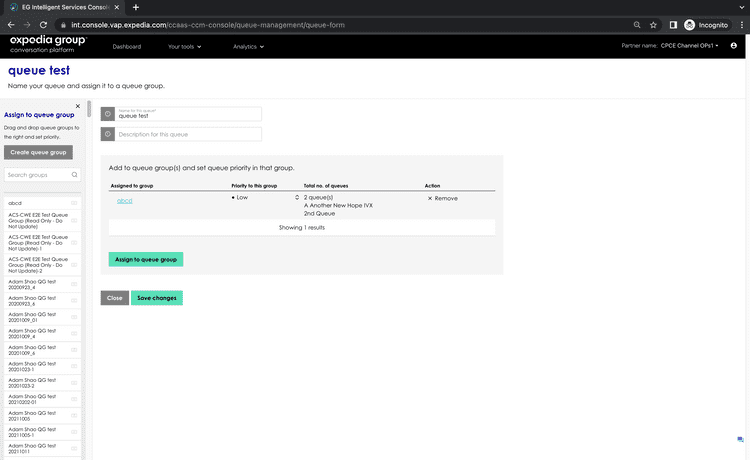create queue page